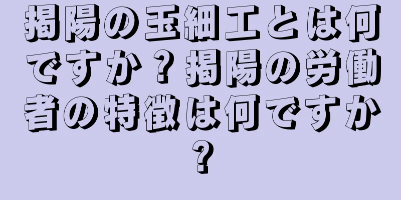掲陽の玉細工とは何ですか？掲陽の労働者の特徴は何ですか?