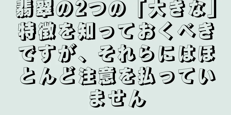 翡翠の2つの「大きな」特徴を知っておくべきですが、それらにはほとんど注意を払っていません