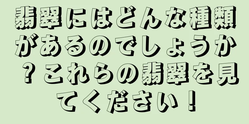 翡翠にはどんな種類があるのでしょうか？これらの翡翠を見てください！