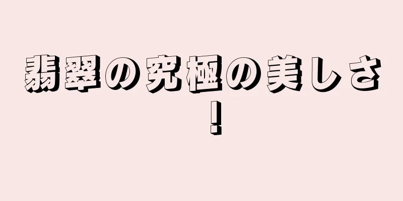 翡翠の究極の美しさ！