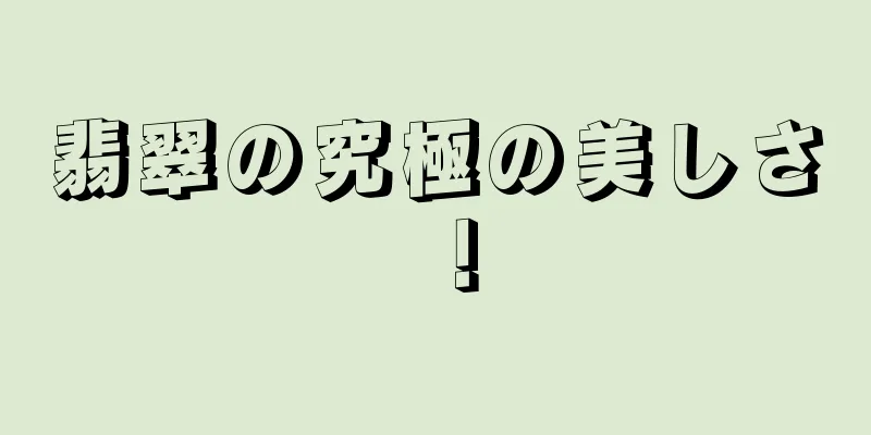 翡翠の究極の美しさ！