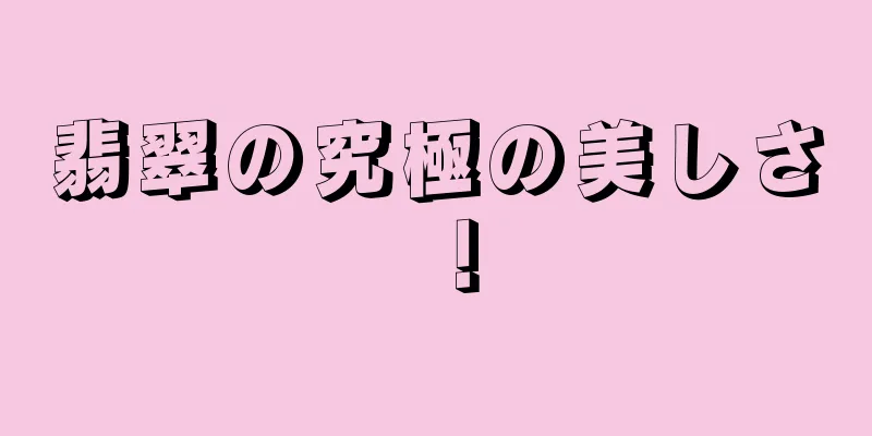翡翠の究極の美しさ！