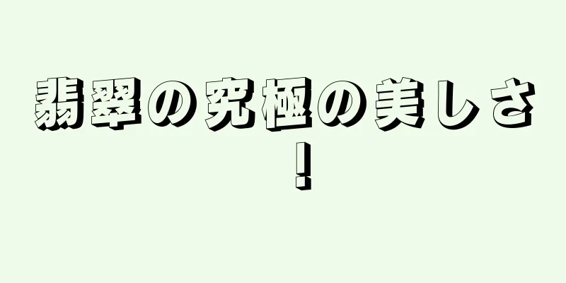 翡翠の究極の美しさ！