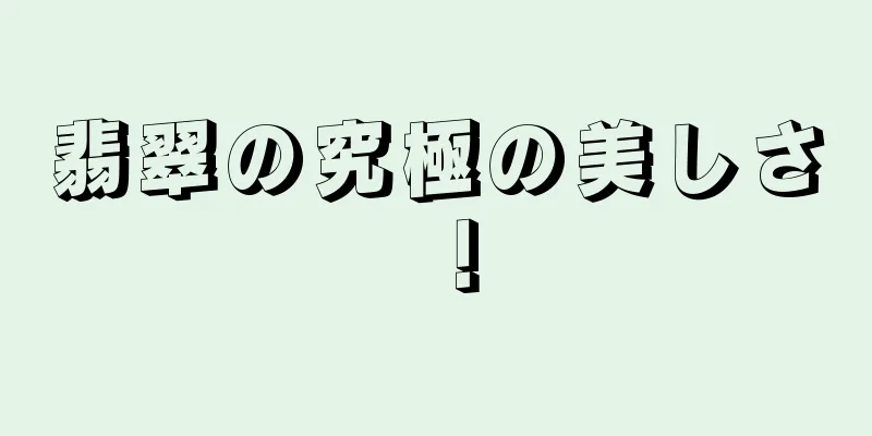 翡翠の究極の美しさ！