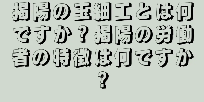掲陽の玉細工とは何ですか？掲陽の労働者の特徴は何ですか?