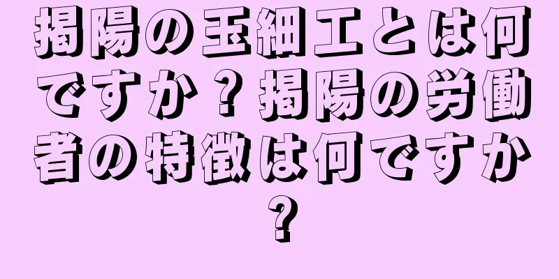 掲陽の玉細工とは何ですか？掲陽の労働者の特徴は何ですか?