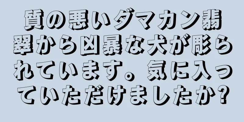 質の悪いダマカン翡翠から凶暴な犬が彫られています。気に入っていただけましたか?