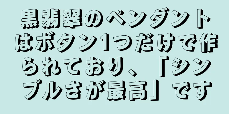 黒翡翠のペンダントはボタン1つだけで作られており、「シンプルさが最高」です