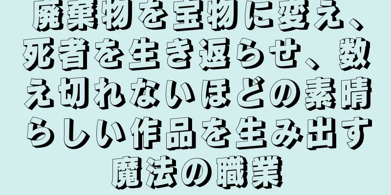 廃棄物を宝物に変え、死者を生き返らせ、数え切れないほどの素晴らしい作品を生み出す魔法の職業