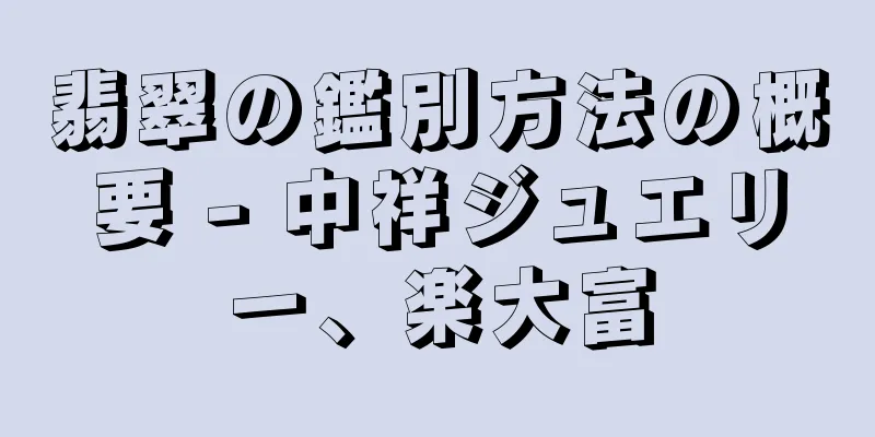 翡翠の鑑別方法の概要 - 中祥ジュエリー、楽大富