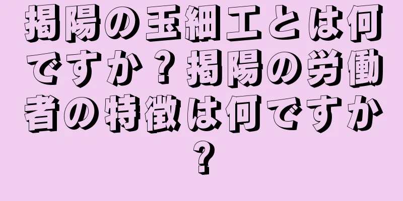 掲陽の玉細工とは何ですか？掲陽の労働者の特徴は何ですか?