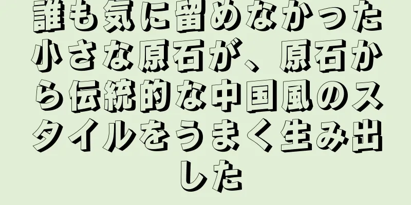 誰も気に留めなかった小さな原石が、原石から伝統的な中国風のスタイルをうまく生み出した