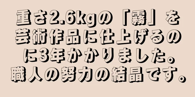 重さ2.6kgの「霧」を芸術作品に仕上げるのに3年かかりました。職人の努力の結晶です。
