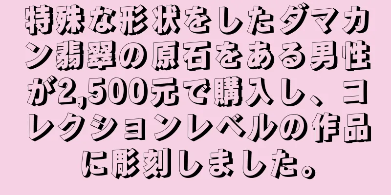 特殊な形状をしたダマカン翡翠の原石をある男性が2,500元で購入し、コレクションレベルの作品に彫刻しました。