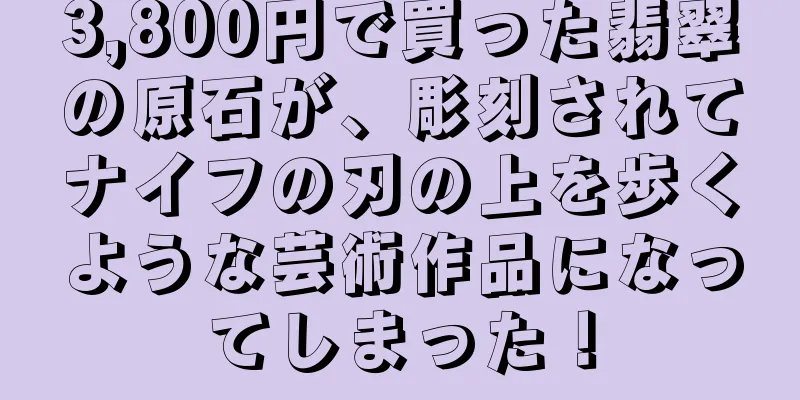 3,800円で買った翡翠の原石が、彫刻されてナイフの刃の上を歩くような芸術作品になってしまった！