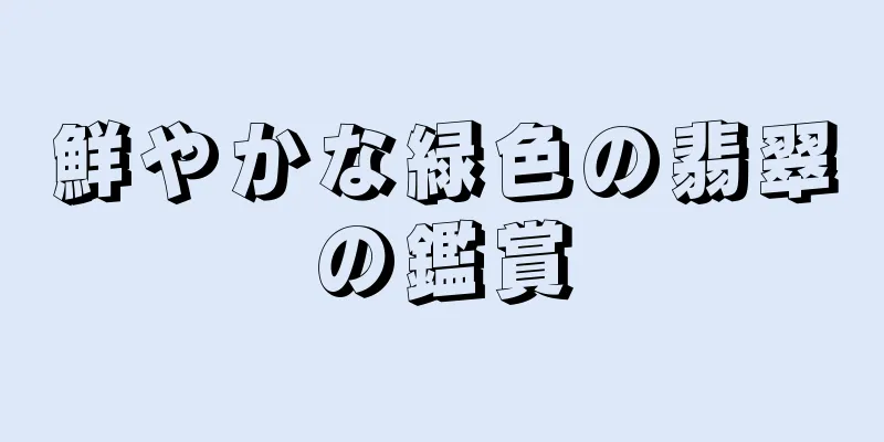 鮮やかな緑色の翡翠の鑑賞