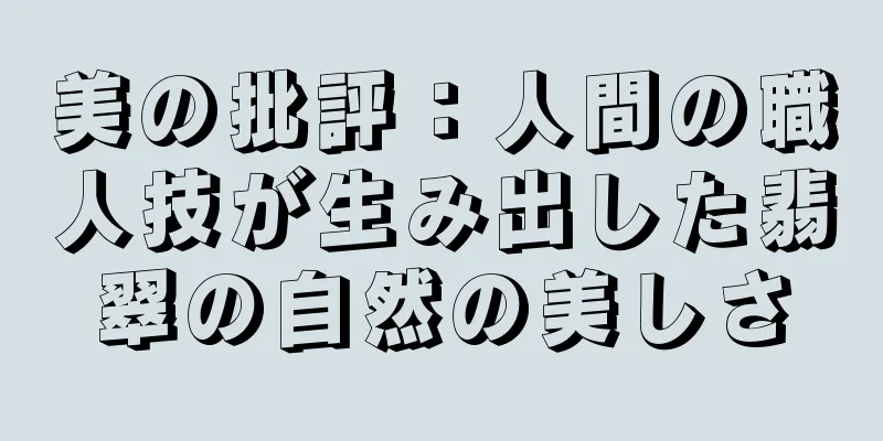 美の批評：人間の職人技が生み出した翡翠の自然の美しさ