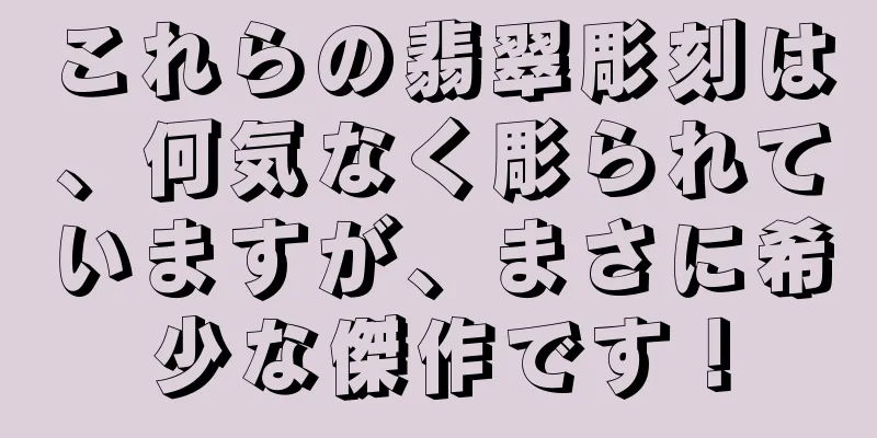これらの翡翠彫刻は、何気なく彫られていますが、まさに希少な傑作です！