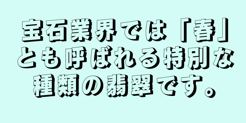 宝石業界では「春」とも呼ばれる特別な種類の翡翠です。