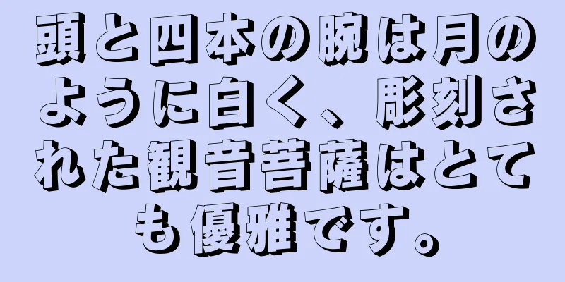 頭と四本の腕は月のように白く、彫刻された観音菩薩はとても優雅です。