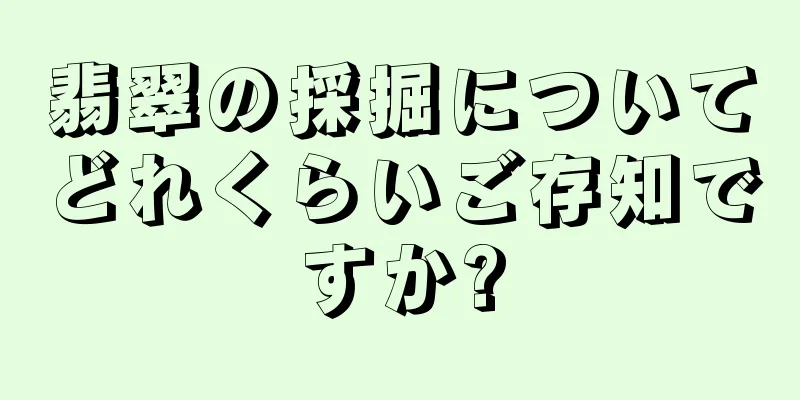翡翠の採掘についてどれくらいご存知ですか?