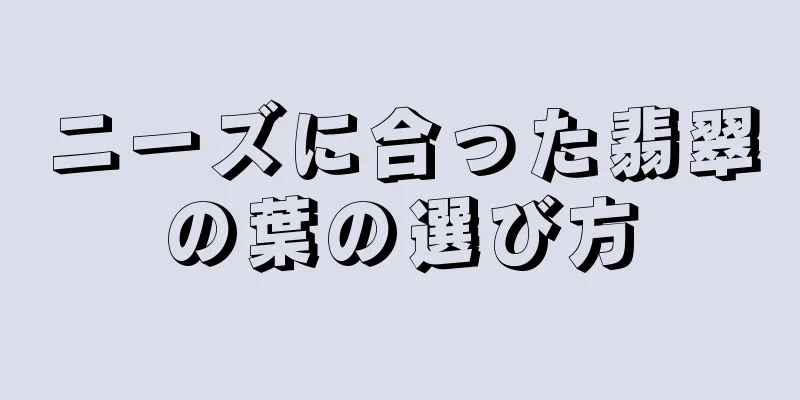 ニーズに合った翡翠の葉の選び方