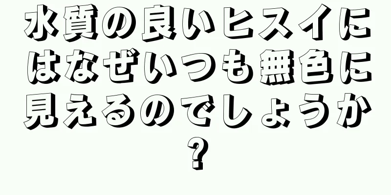 水質の良いヒスイにはなぜいつも無色に見えるのでしょうか?