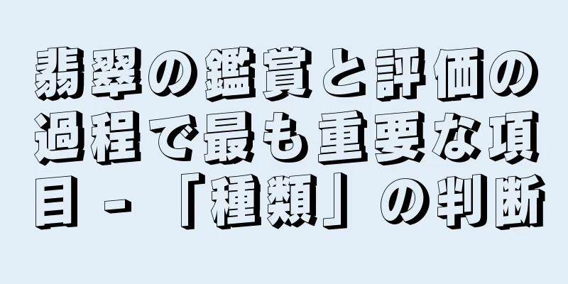 翡翠の鑑賞と評価の過程で最も重要な項目 - 「種類」の判断