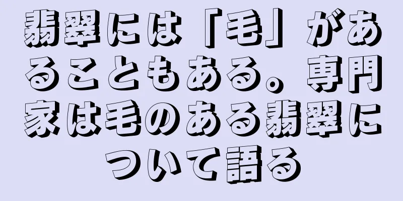 翡翠には「毛」があることもある。専門家は毛のある翡翠について語る