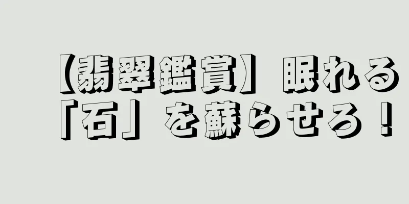 【翡翠鑑賞】眠れる「石」を蘇らせろ！