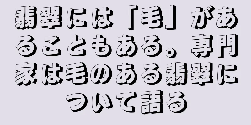 翡翠には「毛」があることもある。専門家は毛のある翡翠について語る