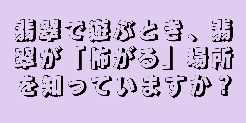 翡翠で遊ぶとき、翡翠が「怖がる」場所を知っていますか？