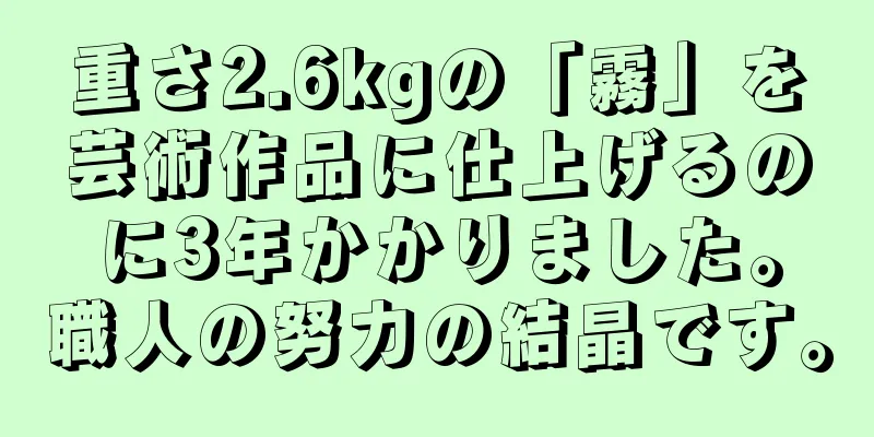 重さ2.6kgの「霧」を芸術作品に仕上げるのに3年かかりました。職人の努力の結晶です。