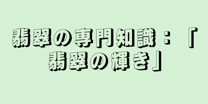 翡翠の専門知識：「翡翠の輝き」