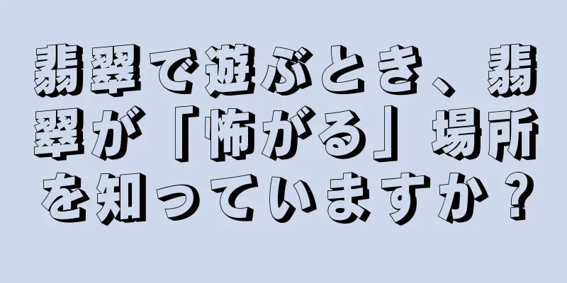 翡翠で遊ぶとき、翡翠が「怖がる」場所を知っていますか？