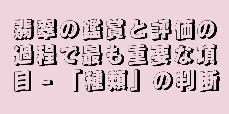 翡翠の鑑賞と評価の過程で最も重要な項目 - 「種類」の判断