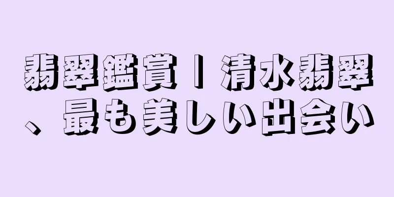 翡翠鑑賞 | 清水翡翠、最も美しい出会い