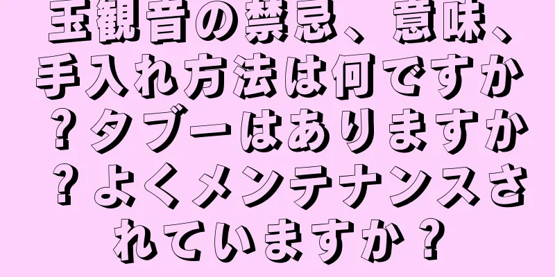 玉観音の禁忌、意味、手入れ方法は何ですか？タブーはありますか？よくメンテナンスされていますか？