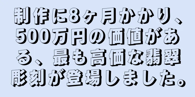 制作に8ヶ月かかり、500万円の価値がある、最も高価な翡翠彫刻が登場しました。