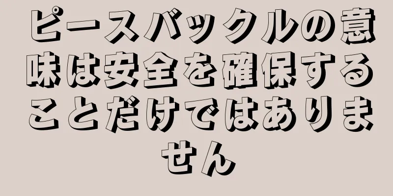 ピースバックルの意味は安全を確保することだけではありません