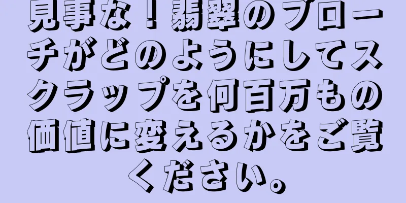 見事な！翡翠のブローチがどのようにしてスクラップを何百万もの価値に変えるかをご覧ください。