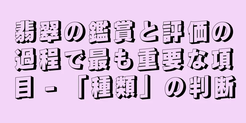 翡翠の鑑賞と評価の過程で最も重要な項目 - 「種類」の判断