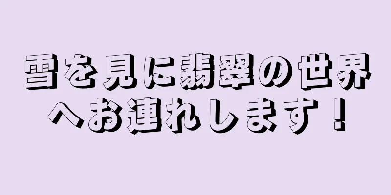 雪を見に翡翠の世界へお連れします！