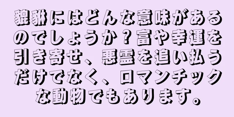貔貅にはどんな意味があるのでしょうか？富や幸運を引き寄せ、悪霊を追い払うだけでなく、ロマンチックな動物でもあります。