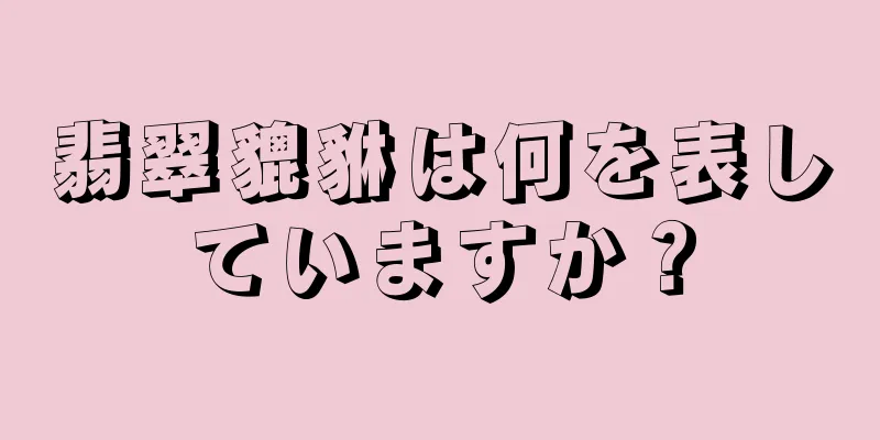 翡翠貔貅は何を表していますか？