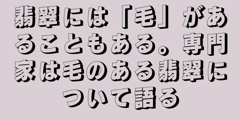 翡翠には「毛」があることもある。専門家は毛のある翡翠について語る
