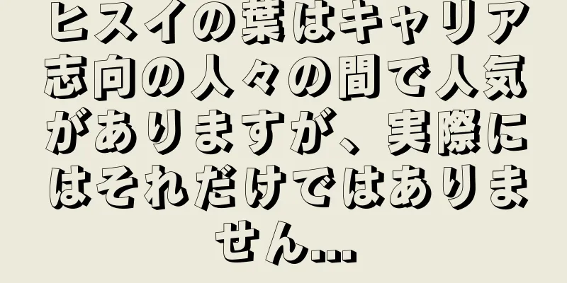 ヒスイの葉はキャリア志向の人々の間で人気がありますが、実際にはそれだけではありません...