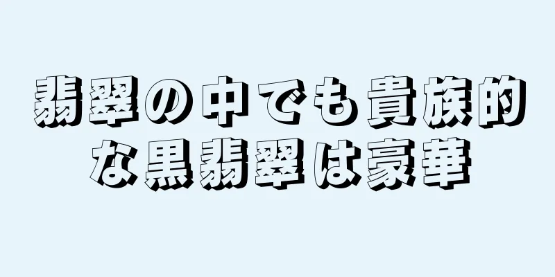 翡翠の中でも貴族的な黒翡翠は豪華