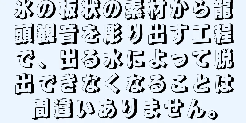 氷の板状の素材から龍頭観音を彫り出す工程で、出る水によって脱出できなくなることは間違いありません。