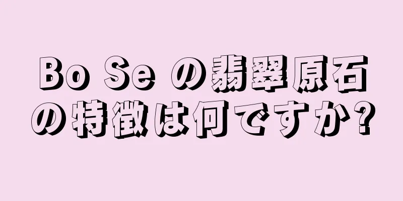 Bo Se の翡翠原石の特徴は何ですか?